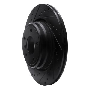 BMW Z8 Brake Rotor (1) - Rear Left - R1 Concepts - Drilled & Slotted - Black - `95-`03